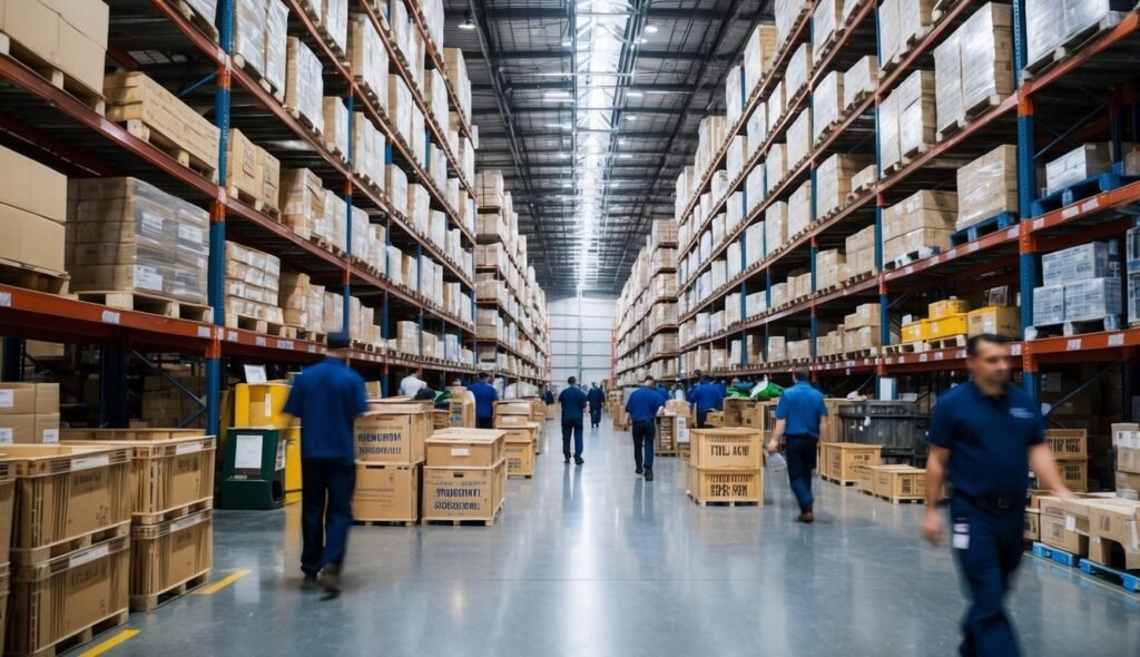 warehouse with concrete floor